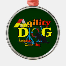 australian cattle dog agility christmas ornament