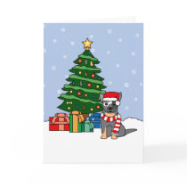 Australian Cattle Dog and Christmas Tree cards