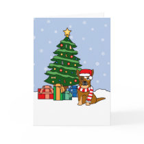Australian Cattle Dog and Christmas Tree cards