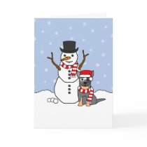 Australian Cattle Dog and Snowman cards