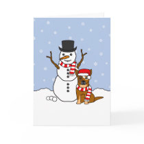 Australian Cattle Dog and Snowman cards