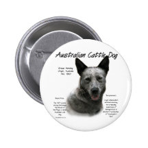 Australian Cattle Dog (blue) History Design Button