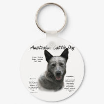 Australian Cattle Dog (blue) History Design keychains