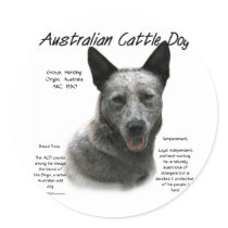 Australian Cattle Dog (blue) History Design stickers