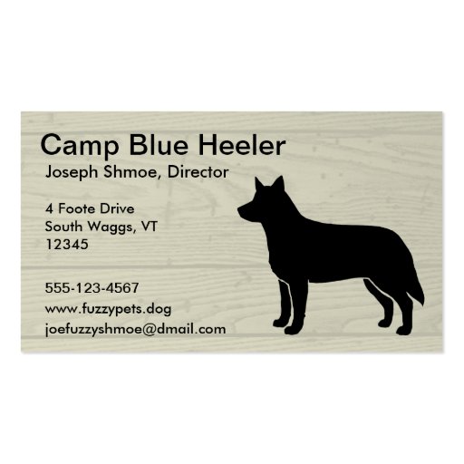 Australian Cattle Dog Business Card Templates (front side)