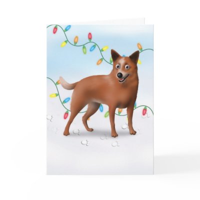 Australian Cattle Dog Christmas Card by cartoondogs