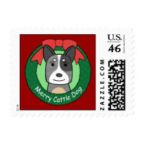 Australian Cattle Dog Christmas Postage Stamps
