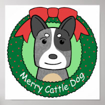 Australian Cattle Dog Christmas Poster