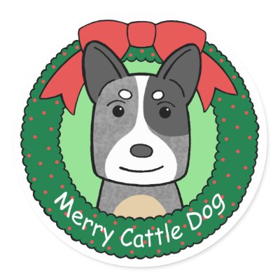 Australian Cattle Dog Christmas Stickers