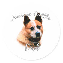 Australian Cattle Dog Dad 2 Round Stickers