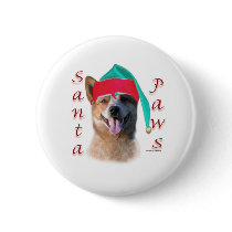 Australian Cattle Dog Dog Santa Paws Buttons