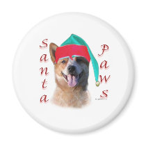 Australian Cattle Dog Dog Santa Paws Refrigerator Magnet