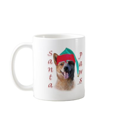 Australian Cattle Dog Dog Santa Paws Coffee Mugs by GreyWolfCreation