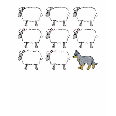Australian Cattle Dog Herding Sheep Dark Tee Tshirt by MenagerieMayhem