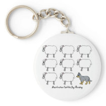 Australian Cattle Dog Herding Sheep Keychain