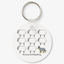 Australian Cattle Dog Herding Sheep Keychain