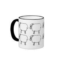 Australian Cattle Dog Herding Sheep Mug by MenagerieMayhem Australian Cattle Dog Herding Sheep Mug