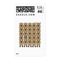 Australian Cattle Dog in the Herd Postage Stamp
