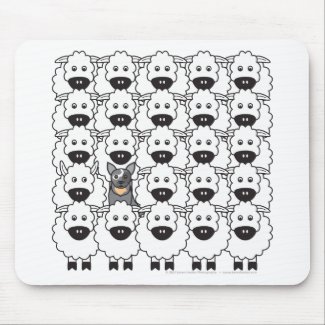 Australian Cattle Dog in the Sheep Mouse Pads