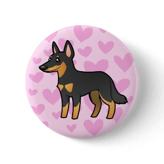 Cartoon Black and Tan Kelpie Badge