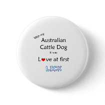 Australian Cattle Dog Lick Design Pinback Buttons