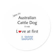 Australian Cattle Dog Lick Design Round Sticker