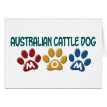 AUSTRALIAN CATTLE DOG MOM Paw Print Greeting Card