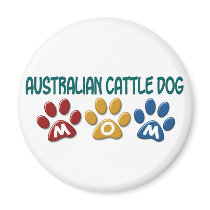 AUSTRALIAN CATTLE DOG MOM Paw Print Refrigerator Magnets