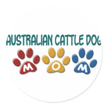 AUSTRALIAN CATTLE DOG MOM Paw Print Sticker