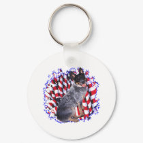 Australian Cattle Dog Patriot keychains