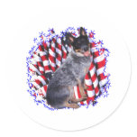 Australian Cattle Dog Patriot Round Stickers
