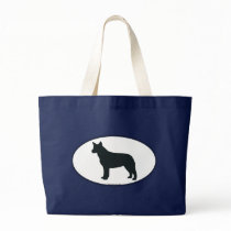 Australian Cattle Dog Silhouette Canvas Bag