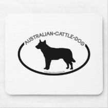 Australian Cattle Dog Silhouette Black Mousepad