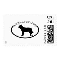Australian Cattle Dog Silhouette Black Stamp