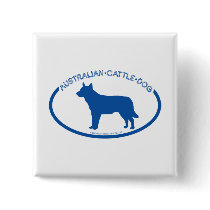 Australian Cattle Dog Silhouette Button by dogsilhouettes Australian Cattle Dog Silhouette Button