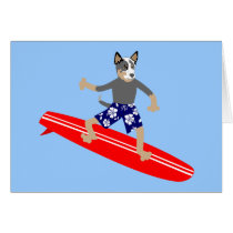 Australian Cattle Dog Surfer cards by funnydog Australian Cattle Dog Surfer cards