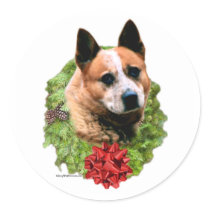 Australian Cattle Dog Wreath - Sticker