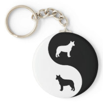 Australian Cattle Dog Yin Yang Keychains