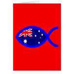 Australian Chirstian Fish Symbol Flag Card