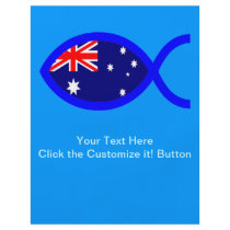 Australian Christian Fish Symbol Flag Custom Flyer
