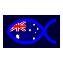 Australian Christian Fish Symbol Flag Tract Card / Business Card Templates