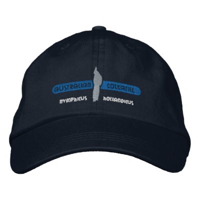 Australian Cockatiel Blue Embroidered Baseball Caps by MenagerieMayhem