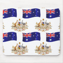 Australian Flag and Crest Mouse Pad