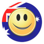 Australian Flag Smiley Face Sticker