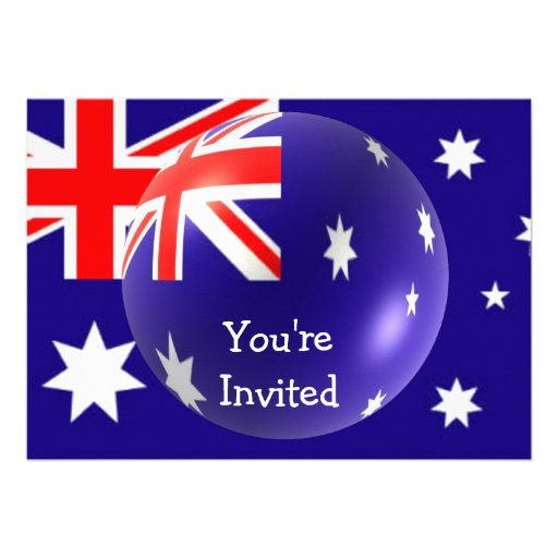 Australian Flag With Bubble Invitation