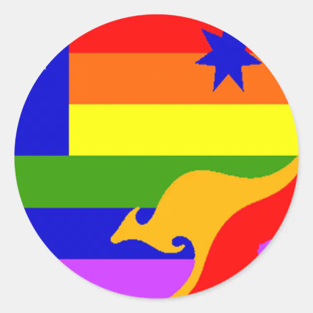 Australian Gay Pride Flag Classic Round Sticker Zazzle