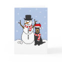 Australian Kelpie and Snowman cards