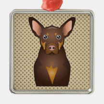 Australian Kelpie Cartoon Christmas Ornaments