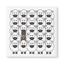 Australian Kelpie in the Sheep Refrigerator Magnet