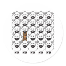 Australian Kelpie in the Sheep Round Sticker
